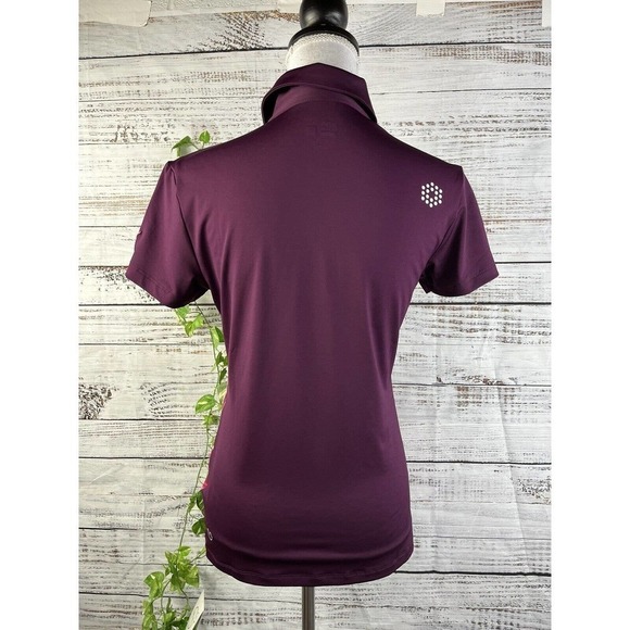 Puma Womens Golf Shirt Extra Small Burgundy Red Dry Cell Stretch Modest Athletic - Picture 8 of 9